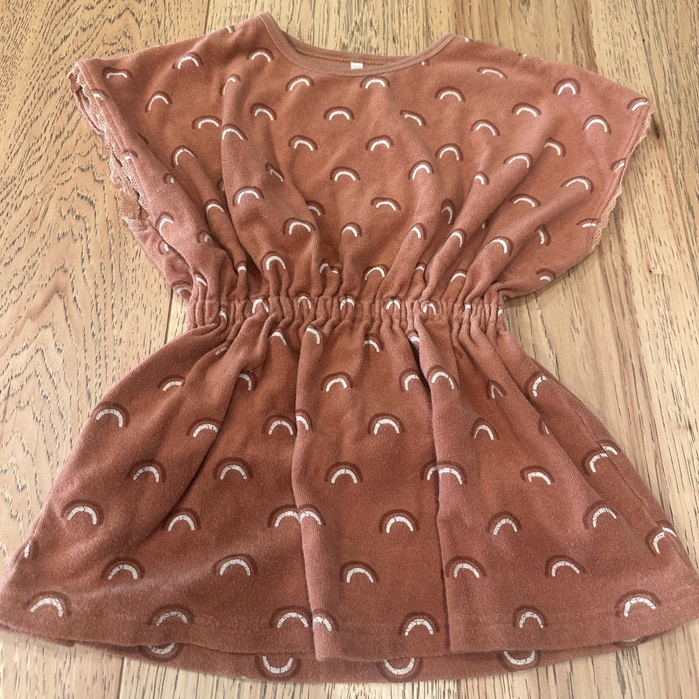 RAINBOW rust/ neutral colors RYLEE+CRU dress/ swim cover up• size 2t/3t